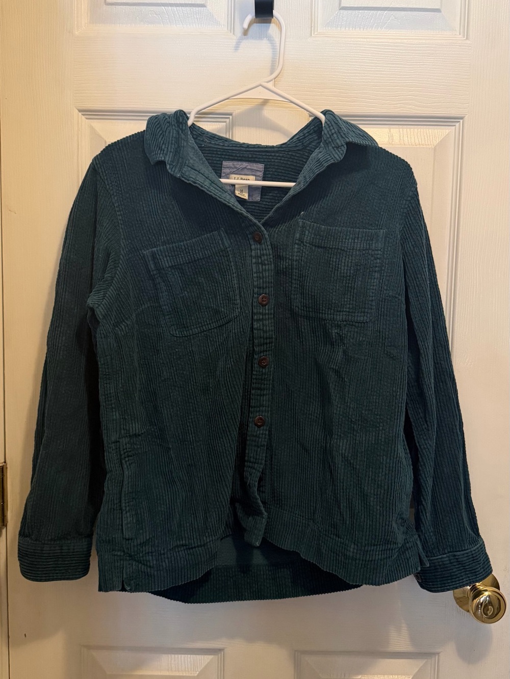 L.L. Bean Teal Corduroy Button-Front Jacket